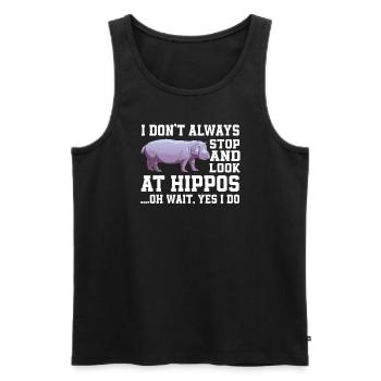 Drôle de T-Shirt Hippo - Débardeur bio Premium Homme - noir - Devant - Michal (187cm)