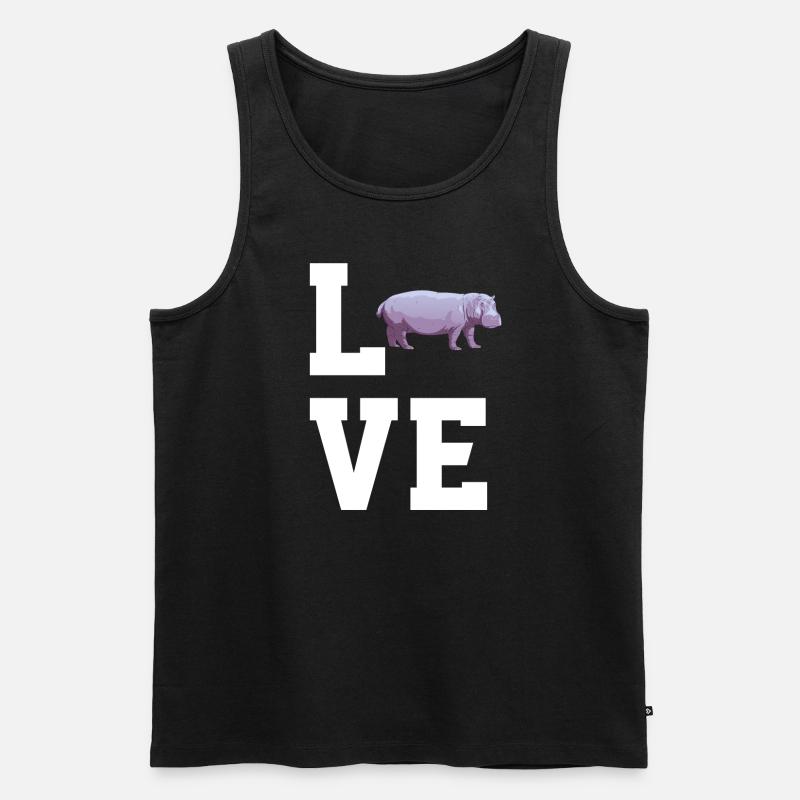 Liebe Nilpferde - Männer Premium Bio Tank Top - Schwarz