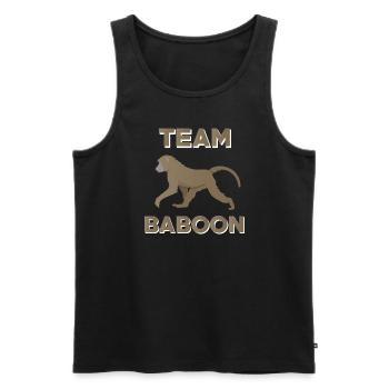Team Baboon - Men's Premium Organic Tank Top - black - Front - AI Model Male 178 light (178cm)