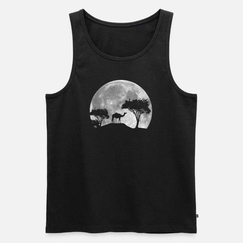 Kamel Bei Nacht - Männer Premium Bio Tank Top - Schwarz