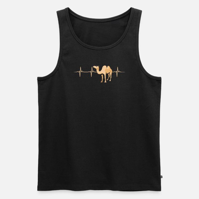 Kamel-herzschlag - Männer Premium Bio Tank Top - Schwarz