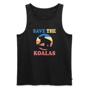 Save The Koalas Outfit - Men's Premium Organic Tank Top - black - Front - AI Model Male 178 light (178cm)