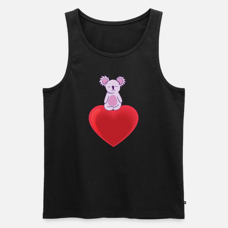Süsser Koala Mit Herz - Männer Premium Bio Tank Top - Schwarz