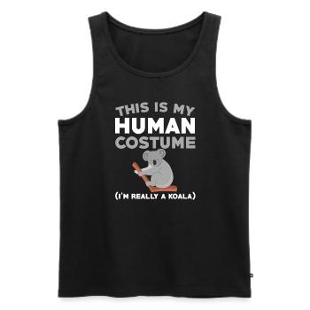 Funny Koala Costume - Men's Premium Organic Tank Top - black - Front - AI Model Male 178 light (178cm)