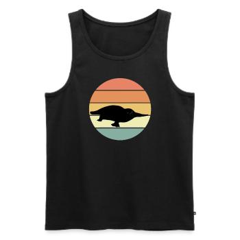 T-shirt d’ornithorynque rétro - Débardeur bio Premium Homme - noir - Devant - AI Model Male 178 light (178cm)