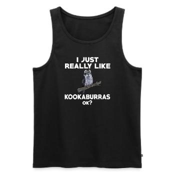Drôle de T-Shirt Kookaburra Bird - Débardeur bio Premium Homme - noir - Devant - AI Model Male 178 light (178cm)