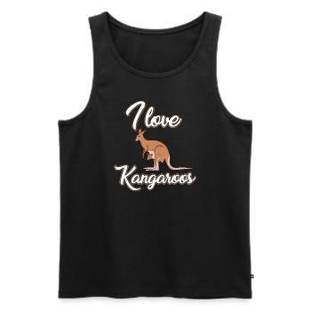 J’adore les kangourous - Débardeur bio Premium Homme - noir - Devant - AI Model Male 178 light (178cm)