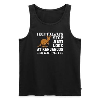 Funny Kangaroo Saying - Men's Premium Organic Tank Top - black - Front - AI Model Male 178 light (178cm)