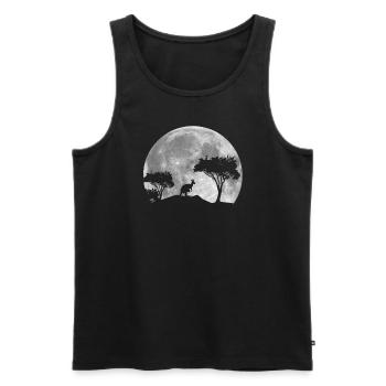 Kangourou la nuit - Débardeur bio Premium Homme - noir - Devant - AI Model Male 178 light (178cm)