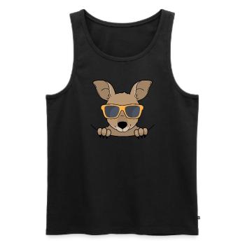 Süsses Känguru Mit Sonnenbrille - Männer Premium Bio Tank Top - Schwarz - Vorne - Michal (187cm)