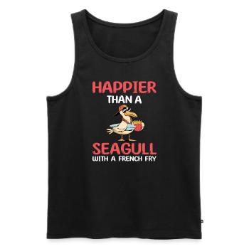 Costume de mouette Français frites - Débardeur bio Premium Homme - noir - Devant - Michal (187cm)