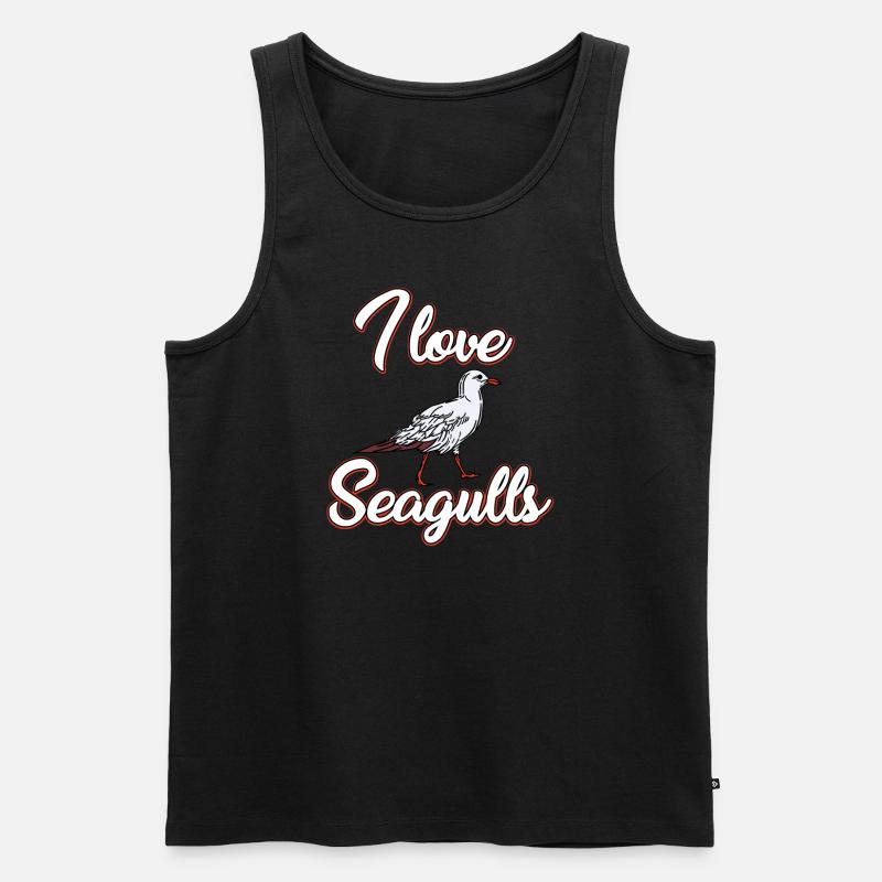 Ich Liebe Möwen - Männer Premium Bio Tank Top - Schwarz