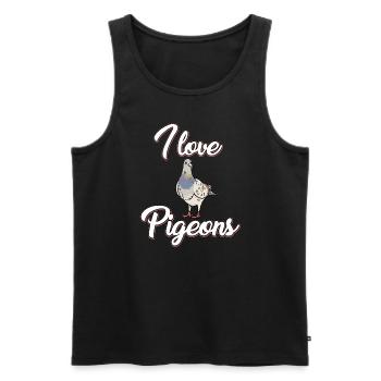 Ich Liebe Tauben - Männer Premium Bio Tank Top - Schwarz - Vorne - Michal (187cm)
