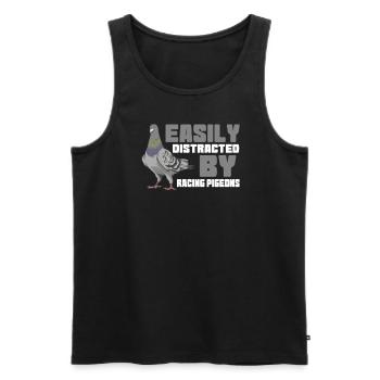 Easily Distracted By Pigeon Racing - Men's Premium Organic Tank Top - black - Front - Michal (187cm)