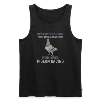 Course de pigeons pour hommes - Débardeur bio Premium Homme - noir - Devant - Michal (187cm)