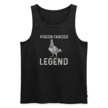 Légende de colombophile - Débardeur bio Premium Homme - noir - Devant - Michal (187cm)