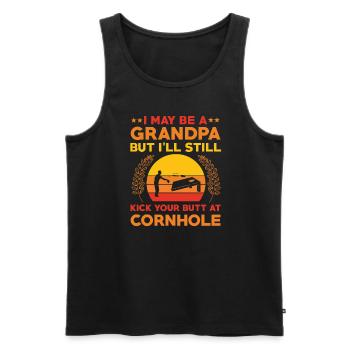 Cornhole Grandpa Cadeau - Débardeur bio Premium Homme - noir - Devant - Michal (187cm)