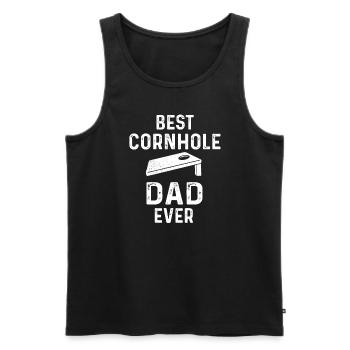Best Cornhole Papa Ever - Men's Premium Organic Tank Top - black - Front - Michal (187cm)