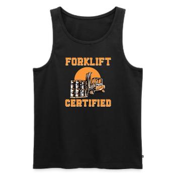 Gabelstapler Zertifiziert - Männer Premium Bio Tank Top - Schwarz - Vorne - Michal (187cm)