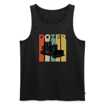 Retro Bulldozer T-Shirt - Men's Premium Organic Tank Top - black - Front - Michal (187cm)