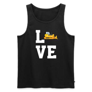 Liebe Bulldozer - Männer Premium Bio Tank Top - Schwarz - Vorne - AI Model Male 178 light (178cm)