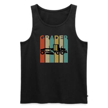 Grader Retro Design - Männer Premium Bio Tank Top - Schwarz - Vorne - AI Model Male 178 light (178cm)