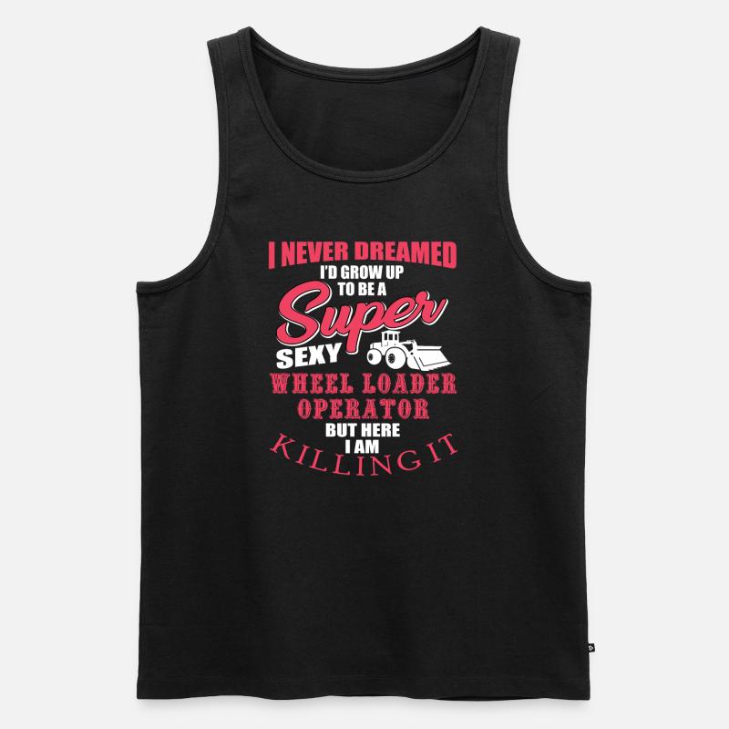 Funny wheel loader driver gift - Men's Premium Organic Tank Top - black