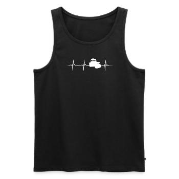 Walze Herzschlag - Männer Premium Bio Tank Top - Schwarz - Vorne - AI Model Male 178 light (178cm)
