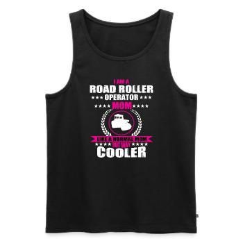 Walzen Mama Strassenbau - Männer Premium Bio Tank Top - Schwarz - Vorne - Michal (187cm)