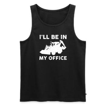 Funny Backhoe Loader Design - Men's Premium Organic Tank Top - black - Front - AI Model Male 178 light (178cm)
