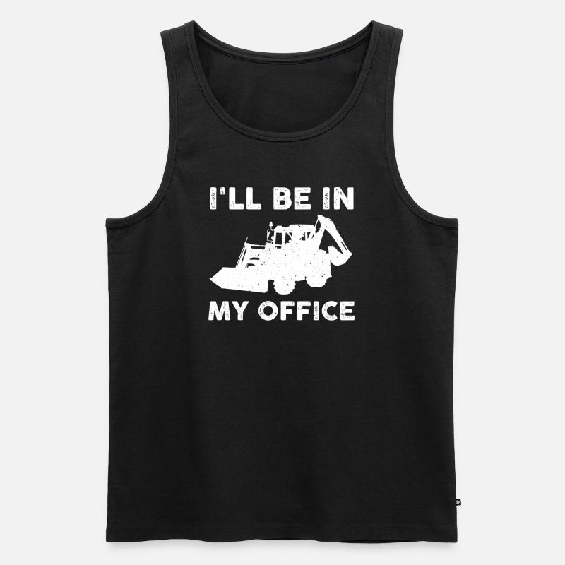 Funny Backhoe Loader Design - Men's Premium Organic Tank Top - black