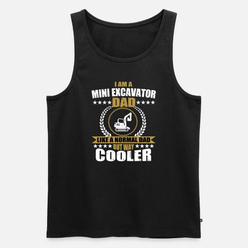 Lustiger Minibagger Papa - Männer Premium Bio Tank Top - Schwarz