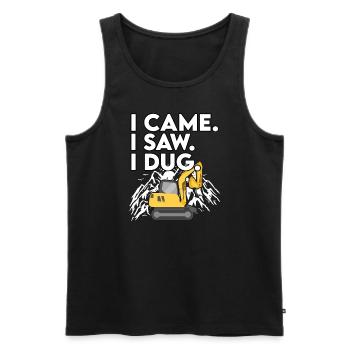 Funny Excavator Gift - Men's Premium Organic Tank Top - black - Front - Michal (187cm)