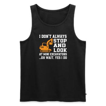 Funny Excavator Lovers Design - Men's Premium Organic Tank Top - black - Front - Michal (187cm)