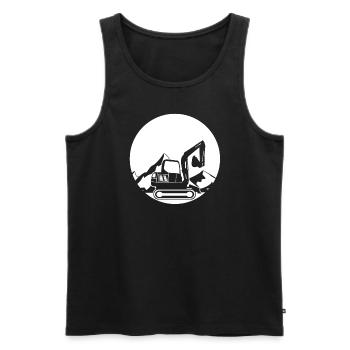 excavator Berg Design - Men's Premium Organic Tank Top - black - Front - Michal (187cm)