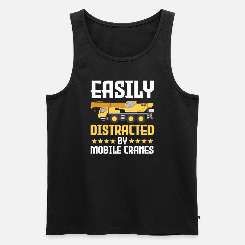 Lustiger Mobiler Kranführer - Männer Premium Bio Tank Top - Schwarz