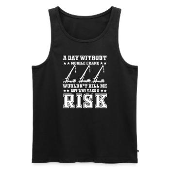 Mobile crane driver - Men's Premium Organic Tank Top - black - Front - AI Model Male 178 light (178cm)