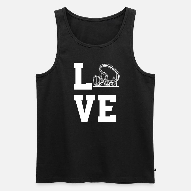 Liebe Achterbahnen - Männer Premium Bio Tank Top - Schwarz