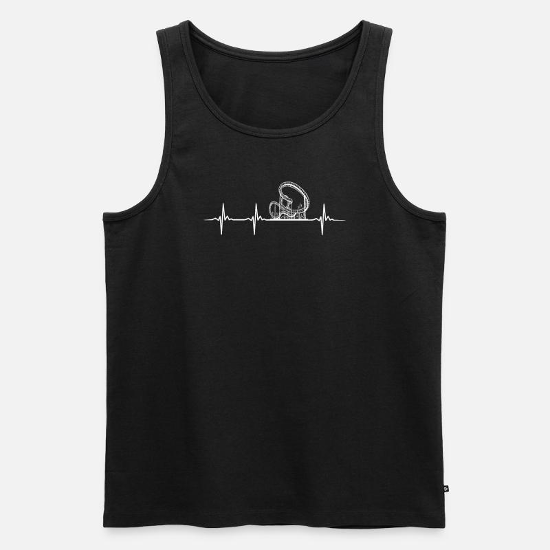Achterbahn Herzschlag - Männer Premium Bio Tank Top - Schwarz
