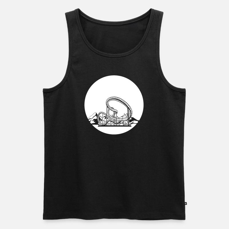 Achterbahn Mit Bergen - Männer Premium Bio Tank Top - Schwarz