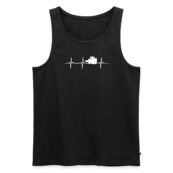 Skid Steer Loader Heartbeat Motif - Men's Premium Organic Tank Top - black - Front - AI Model Male 178 light (178cm)