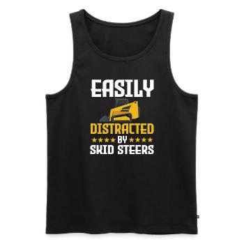 Funny skid steer loader saying - Men's Premium Organic Tank Top - black - Front - AI Model Male 178 light (178cm)