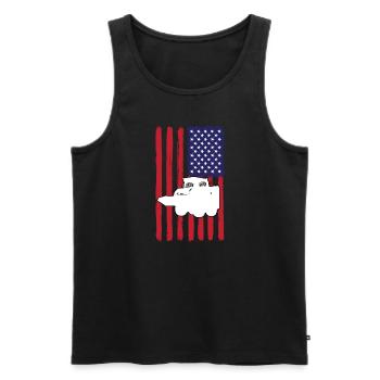 Skid steer loader with USA flag - Men's Premium Organic Tank Top - black - Front - AI Model Male 178 light (178cm)
