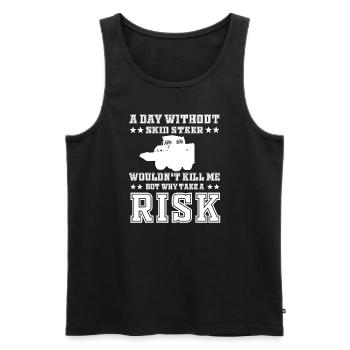 Funny Skid Steer Loader Shirt - Men's Premium Organic Tank Top - black - Front - AI Model Male 178 light (178cm)