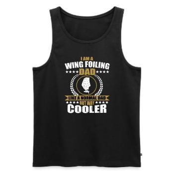 Wing Foiling Papa Surfer Für Männer - Männer Premium Bio Tank Top - Schwarz - Vorne - AI Model Male 178 light (178cm)