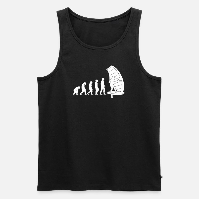 Wing Foiling Evolution - Men's Premium Organic Tank Top - black