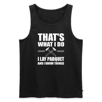 Lustiges Parkettverleger Shirt - Männer Premium Bio Tank Top - Schwarz - Vorne - AI Model Male 178 light (178cm)