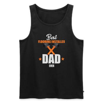 Bester Bodenleger Papa Aller Zeiten - Männer Premium Bio Tank Top - Schwarz - Vorne - AI Model Male 178 light (178cm)