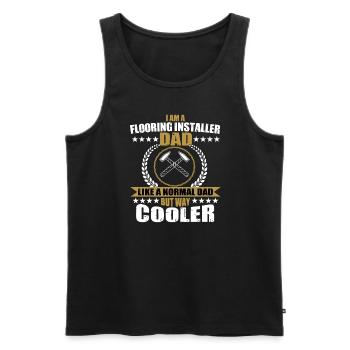 Bodenleger Papa - Männer Premium Bio Tank Top - Schwarz - Vorne - AI Model Male 178 light (178cm)