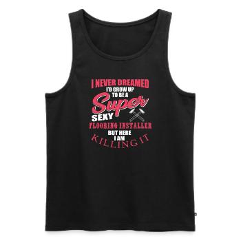 Bodenleger - Männer Premium Bio Tank Top - Schwarz - Vorne - AI Model Male 178 light (178cm)
